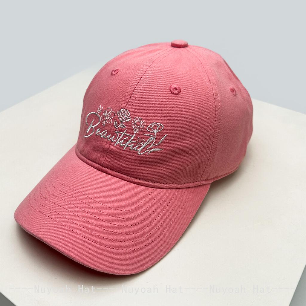Baseball Stitching Embroidered Letterings Alphabet Flower Sweet KFashion Style Korean Women New Brand Latest Fresh Caps Peaked Hats Sunshade Retro