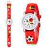 Kinder-Quarz-Uhr mit geprägtem Sportball-Muster Weiches Silikonarmband Langlebige Kinder-Armbanduhr für den täglichen Gebrauch