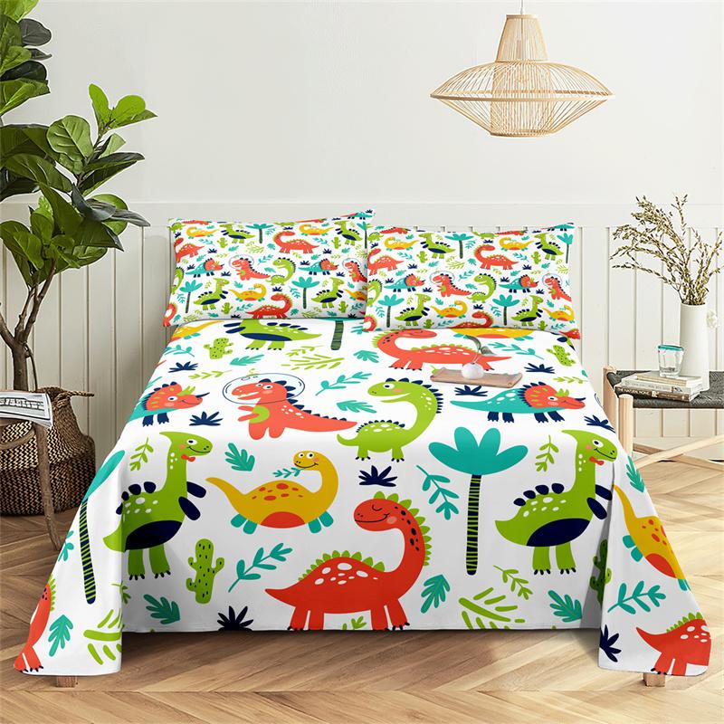 

Мультяшное животное Цифровая печать Полиэстер Простыня с наволочкой Домашний комфорт Набивной Постельный комплект Простыня Большая простыня 150X230cm(2Pcs)