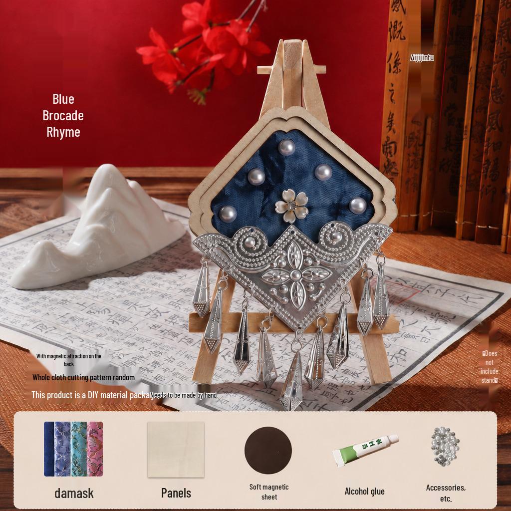 Sterling Silver Imitation Brocade Refrigerator Magnet DIY Kit for Dragon Boat Festival Parent-Child Handmade Activity & Cultural Team Building.