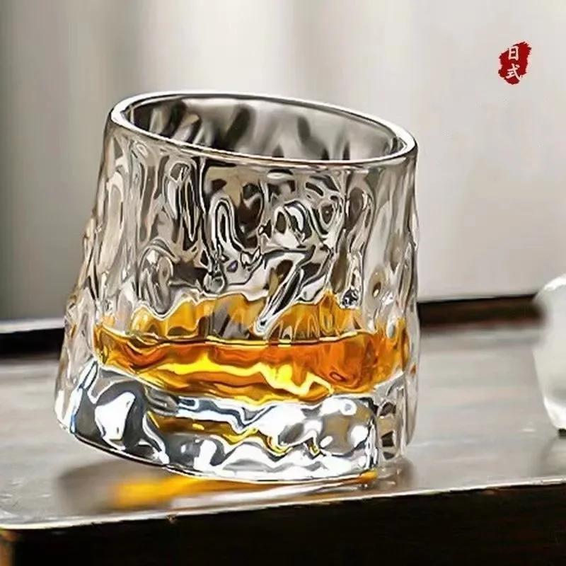 Förtjockade Vinglas Blyfri kopp Roterande Whiskyglas Transparenta Dricksglas Dricksglas Konjak Vodka Ölkopp