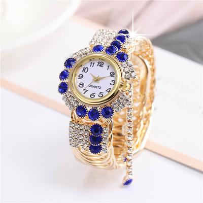 Women Rhinestone Quartz Watch Shiny Bracelet Watches Wristwatch