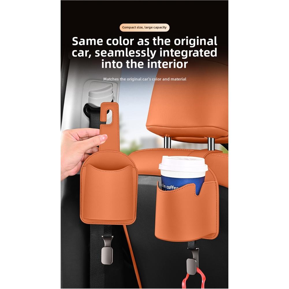 Car Seat Hook Organizer with Zinc Alloy Hook Phone Holder and Cup Storage for Stable and Organized Car Storage Space