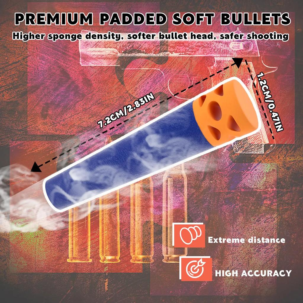Sffle Darts Refill for Elite Guns Series Blasters Toy EVS Bullets 7.2x1.2cm Compatible with Party And Team Game