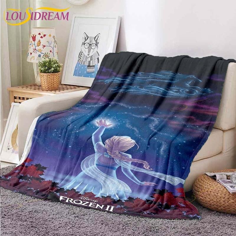 3D Cartoon Frozen Blanket Ultra Lightweight Soft Plush Flannel Throws Blanket for Sofa Bed Couch Best Office Gifts