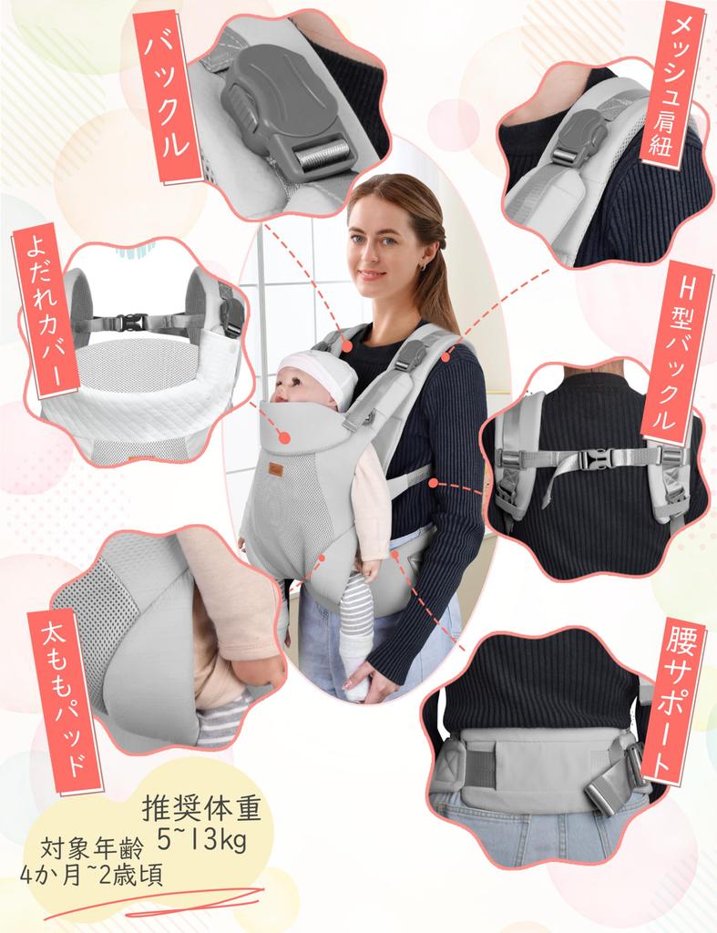 CUBY Baby Carrier for Newborns with Lumbar Support and Drool Cover Back Carrying Lightweight Suitable for Babies After Neck Support (Face-Facing,