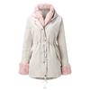Womens Ladies Warm Feather Plus Size Solid Color Plush Long Sleeve Lapel Imitation Coat