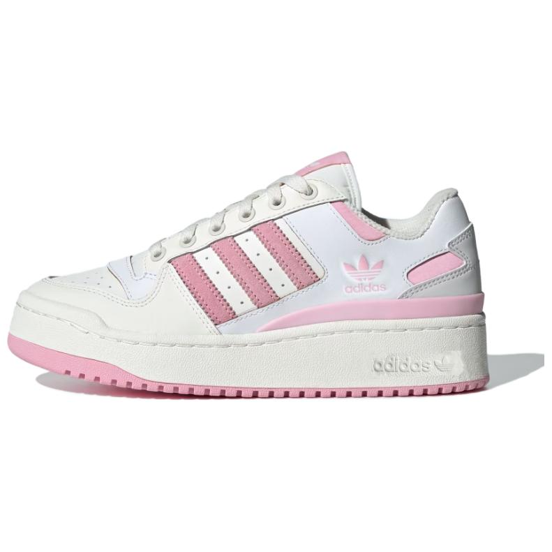 Adidas Originals Forum Bold Stripes Comfortable Versatile Low-Top Skate Shoes Women Sneakers White Pink ID0404