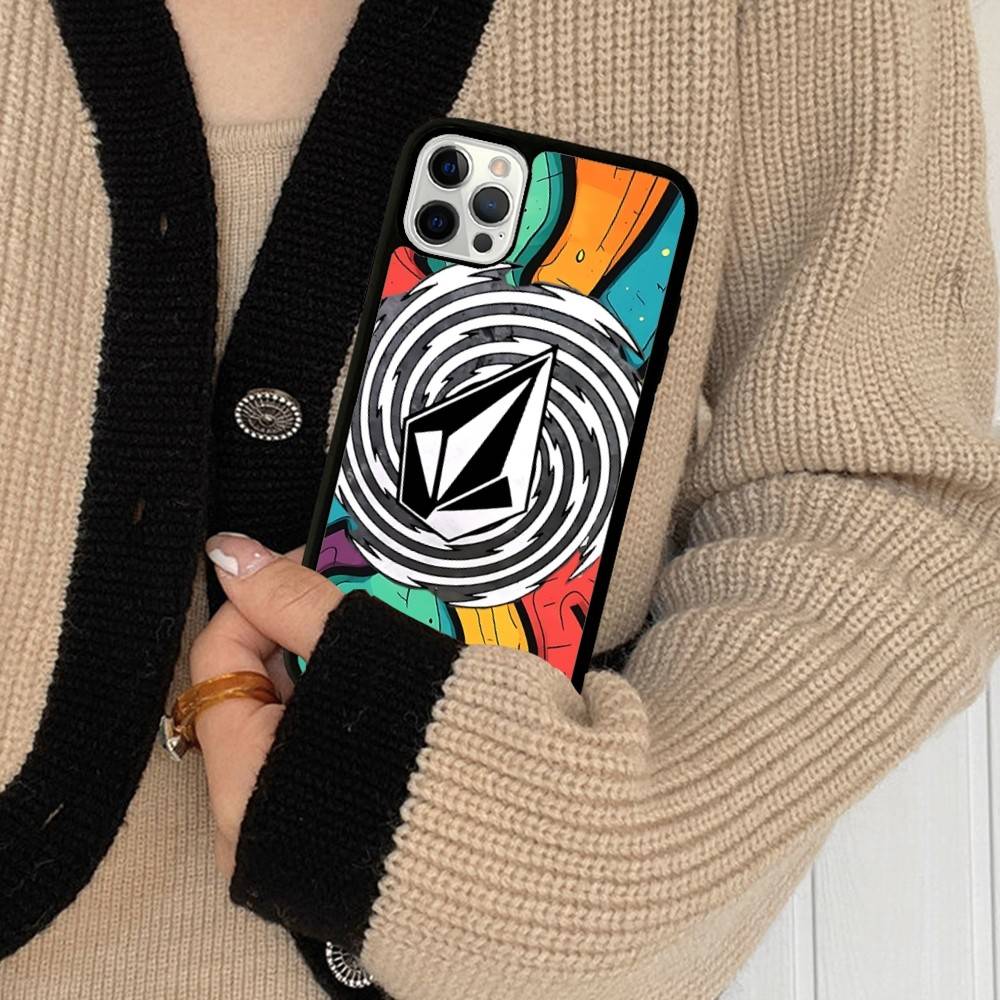 V-Volcom LOGO Fashion For IPhone 17 16 15 14 13 12 11 Pro Max Plus Shockproof PC+TPU Phone Back Cover