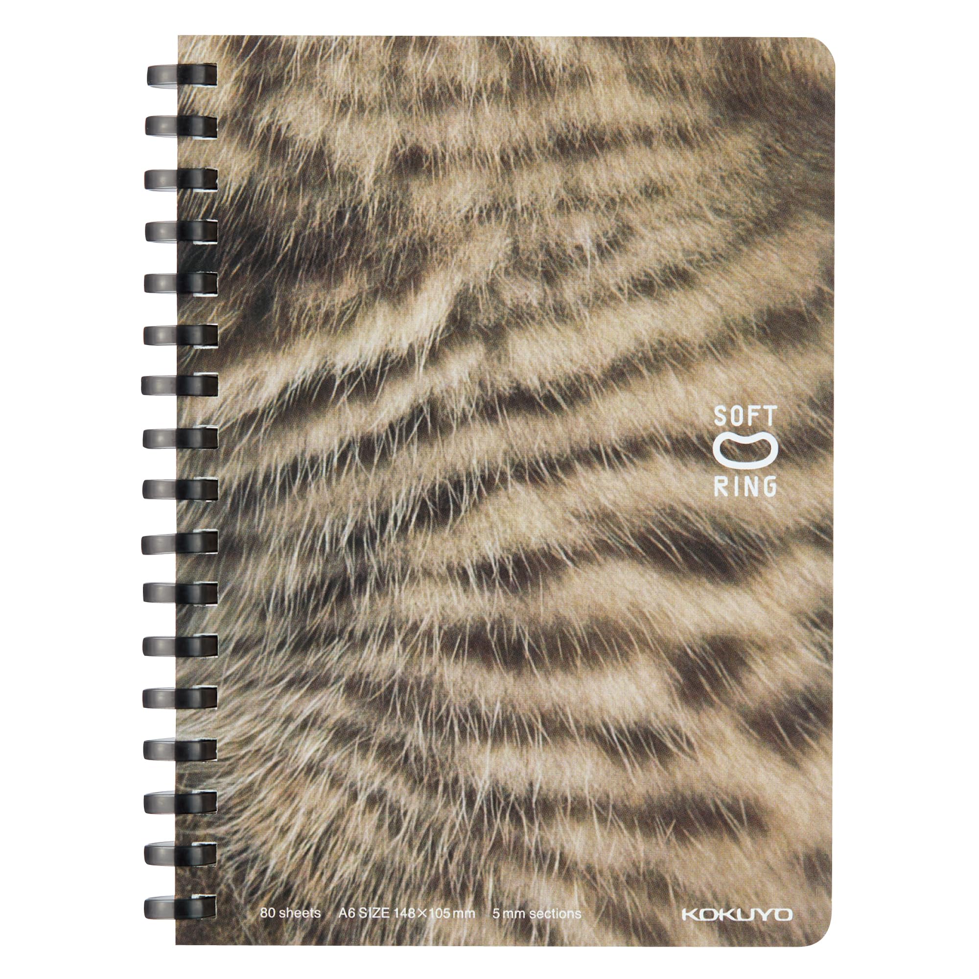 KOKUYO Soft Ring Notebook 10th Anniversary Squishy Kitten A6 5mm Grid Tabby Cat Edition Su-SV358S5-L1-5