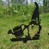 Gnome Shape Garden Stake Landscaping Iron Outdoor Yard Sign for Park