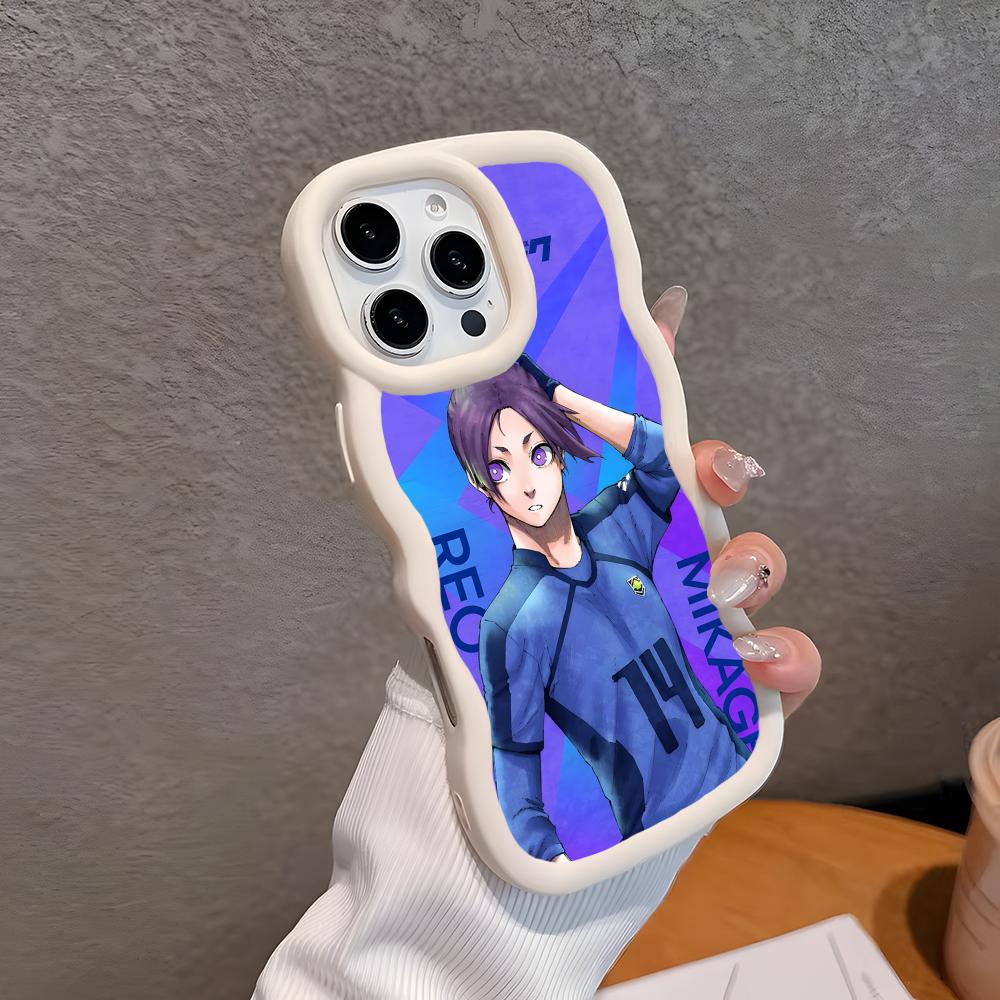 

Blue Lock Reo Mikage Wavy Edge TPU Mobile Phone Case for iPhone 17 16 15 14 13 12 11 Air Pro Max Plus Colorful Cover iPhone 16 Plus