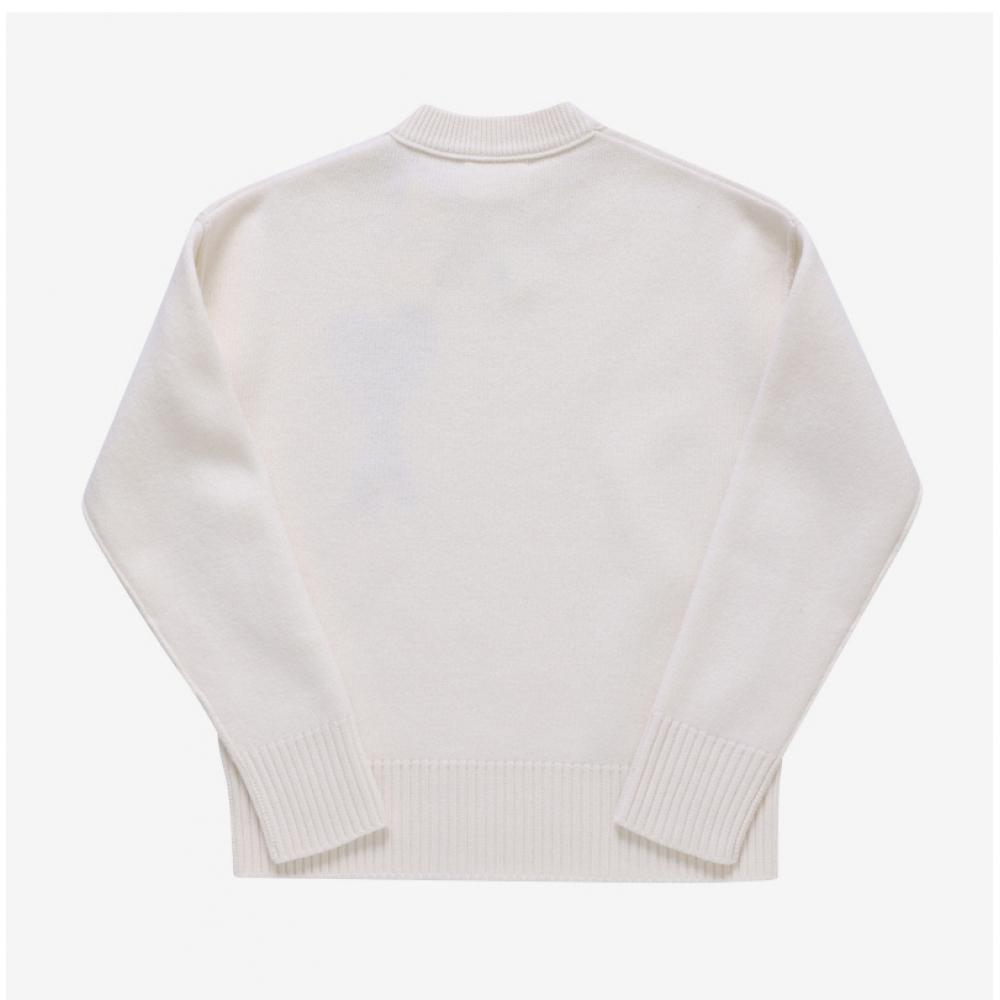 Ami Bfuks006 018 154 Ami De Coeur Big Heart Logo Intarsia Public Knit