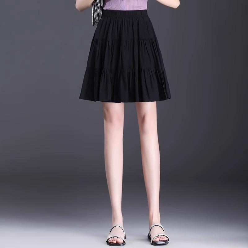 

Женская летняя миди-юбка А-силуэта с высокой талией - Длина до колена, Приталенная, На подкладке, Однотонная, Нежная мода, Большой клеш M