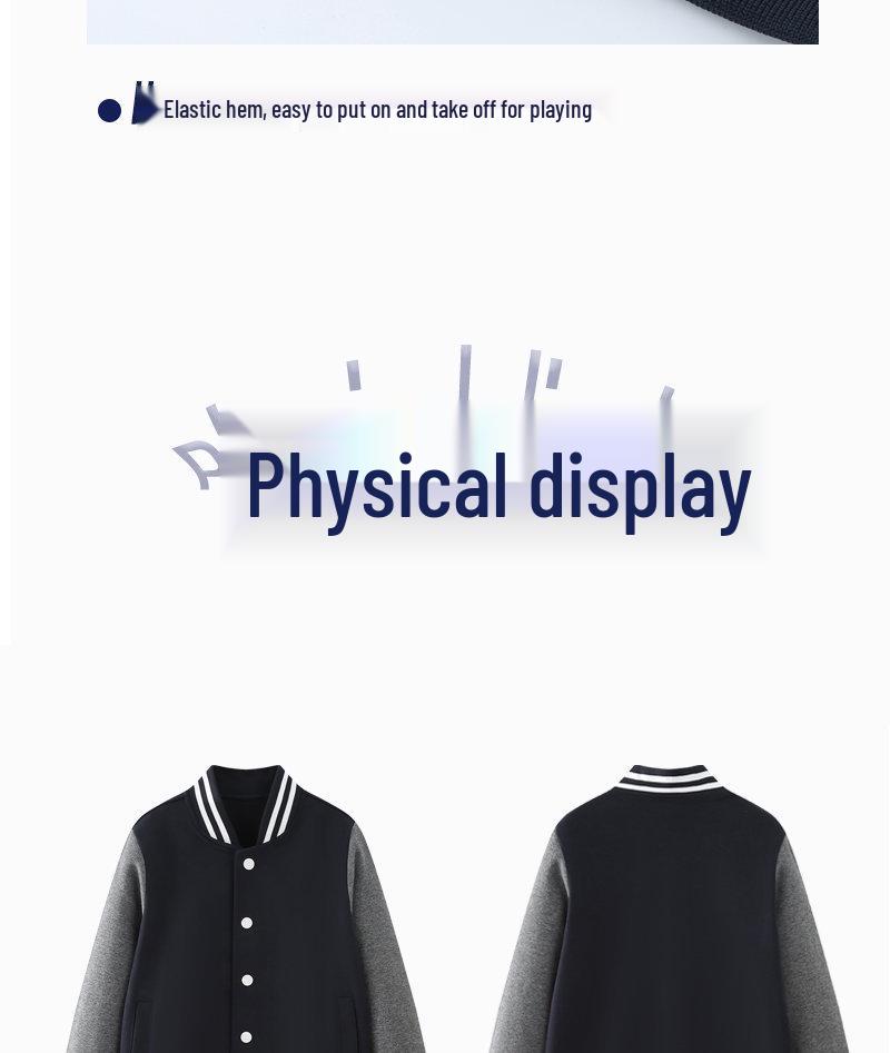 Unisex Navy Blue School Uniform Jacket & Pants Set, Perfect for Spring & Autumn