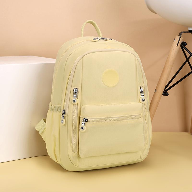Solid Color Backpack Nylon Women's Backpack Travel Schoolbag