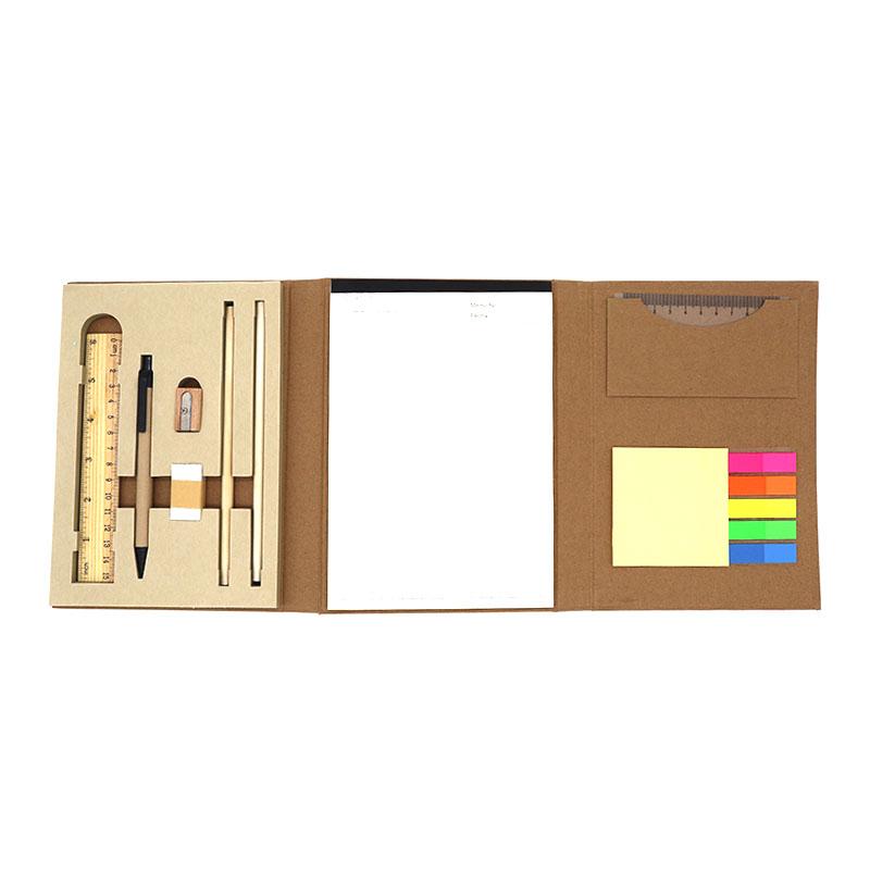 Promotional Gift Custom logo Cheap Black Notebook A5 40 Lined Sheets With Stationery Set (as the picture,A5)