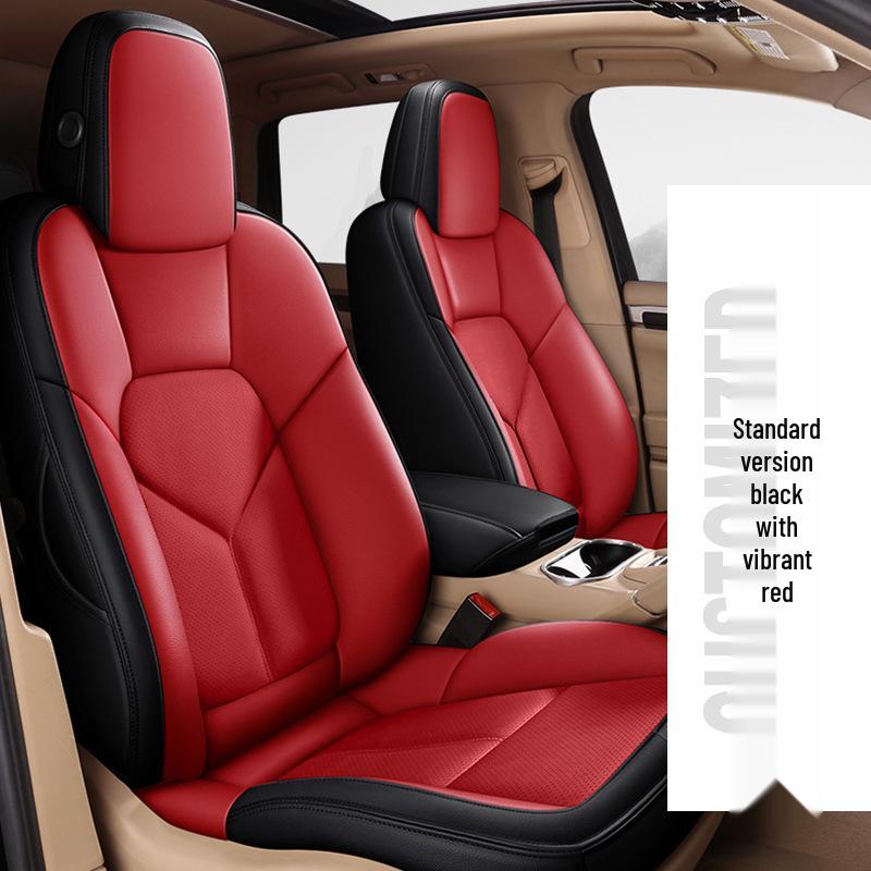 Full Coverage Genuine Leather Seat Cushion for BMW 5 Series and Porsche Cayenne