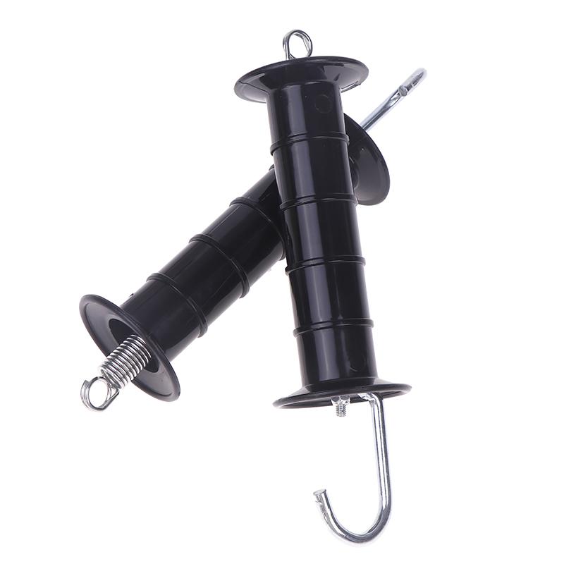 2 szt. Plastikowa rączka bramy pastucha elektrycznego ze sprężyną dla farmy, dzikich zwierząt, małp, zwierząt gospodarskich, ogrodu, elektrycznego systemu ogrodzeniowego, rączki bramowe