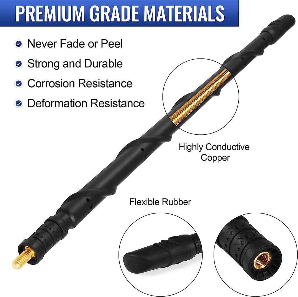 13 Inch Antenna For Ford Bronco 2021-2024 New Spiral Flex Rubber for Bronco Short Antenna Replacement Car FM AM Radio Receptio