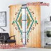 2D FLAT PRINTING 2pcs Curtains (Without Rod) Geometric Colorful Symmetry Print Popular Curtains Durable 100% Polyester Fabric