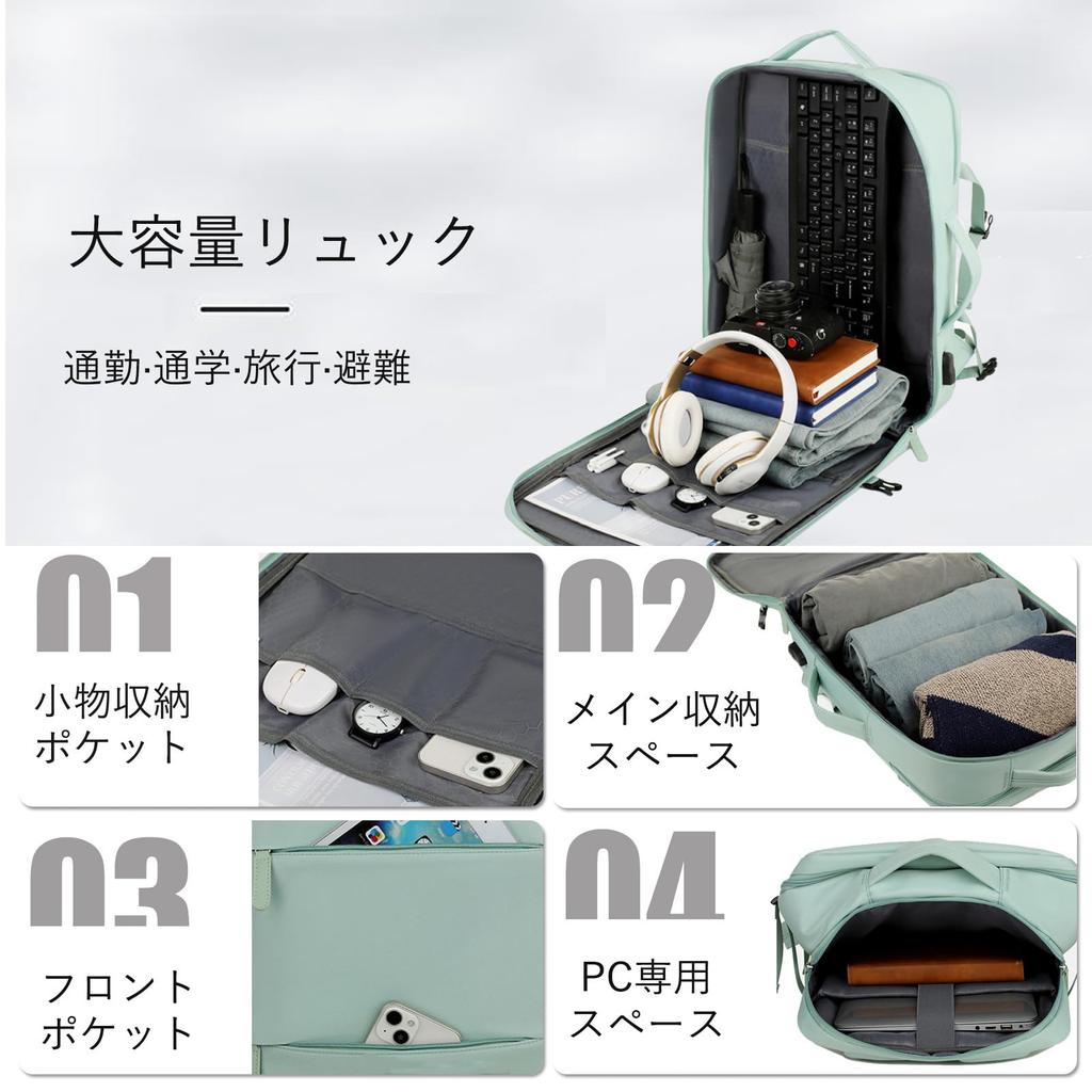 Shaelyka Rucksack für Herren und Damen, Großes Fassungsvermögen, Business, Pendeln, Schule, Reisen, Passt für 15,6-Zoll-PC, A4-Format, USB-Kabel im Lieferumfang enthalten, Wasserdicht,