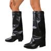 New Women's Shoes: Pointed-toe Thigh-high Straight Thigh-high Boots, Plus-size Chunk-heeled Boots, and Women's Boots