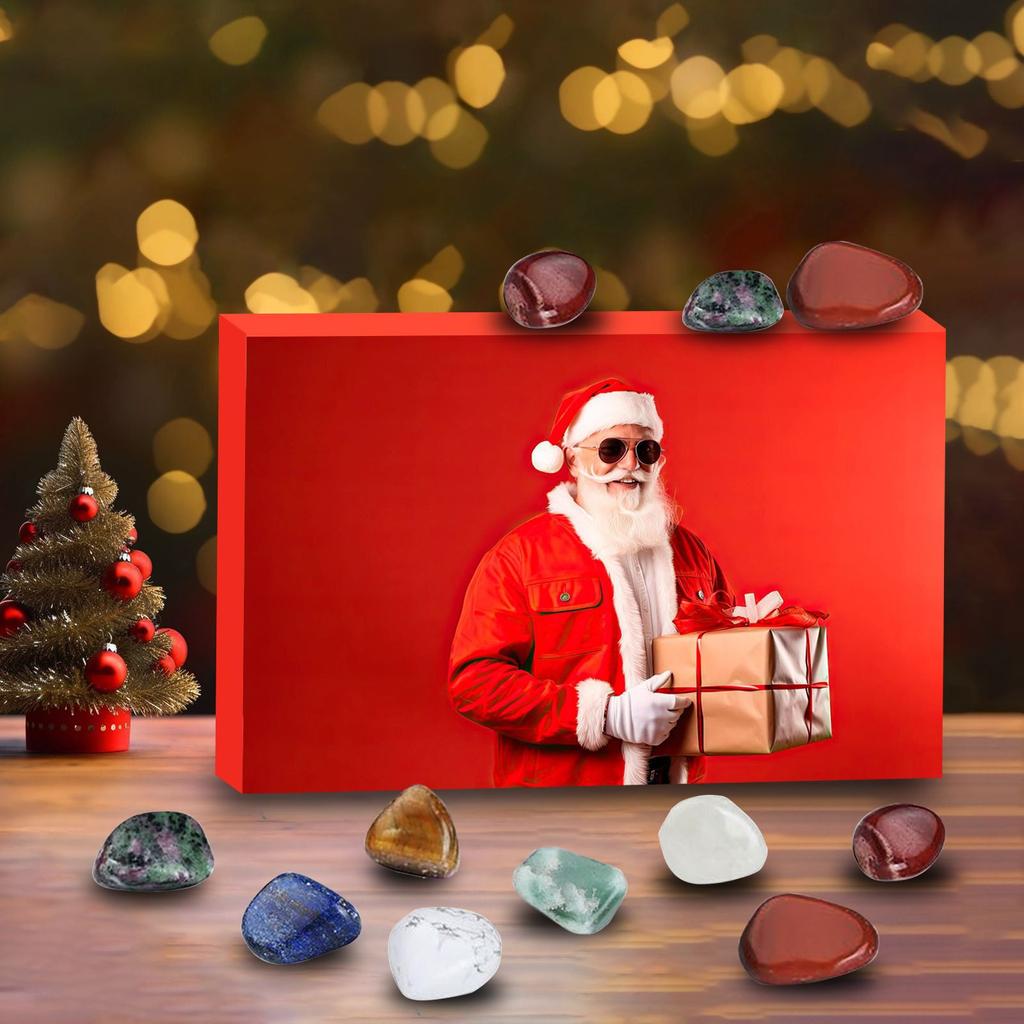 Advent Calendar Collection Gemstone Calendar, Chakra Crystals And Set For Beginners, Christmas Gifts Kids