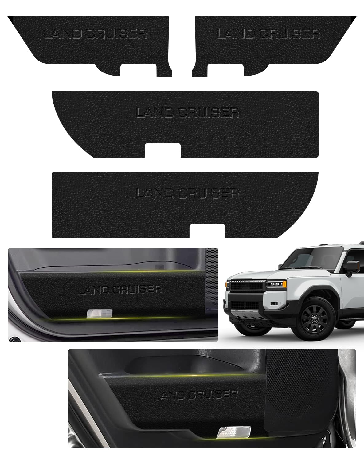 

Land Cruiser 250 Side Step Guard Scuff Plate Compatible with New Land Cruiser 250 Series Scratch Stain Impact Resistant Easy Installation Interior чёрный