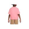 Nike Dri-Fit Letter Logo Print Loose Round Neck Short Sleeve T-Shirt Kids Tops Coral-Pink FD0941-611