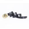 Whole Cowhide Retro Men's Belt Letter M Gold and Silver Two-color Oval Buckle Belt