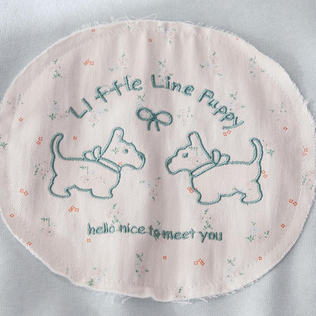 Girls' Spring and Autumn Set Sweet and Cute Embroidered Cloth Hoodie Floral Loose Straight Pants Two Piece Set