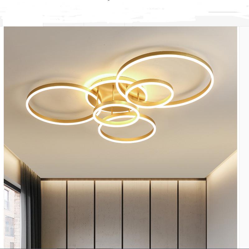 Modern Minimalist Gold Ring Ceiling Lamp for Living Room and Bedroom