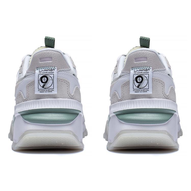 Li Ning Fangyuan EVO Textile, Synthetic Leather Low Top Sports Casual Shoes Women's White Gray AGCS164-3
