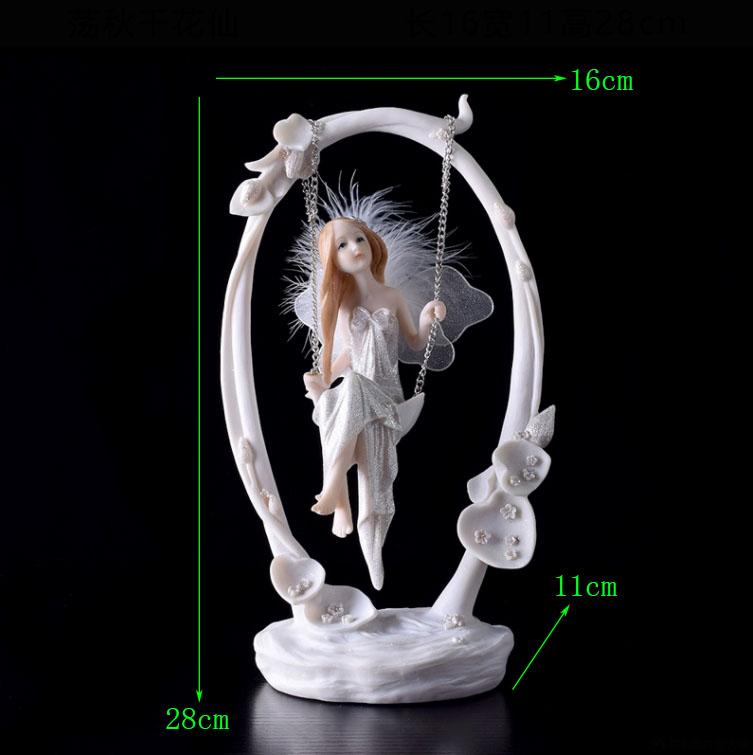 Europe Flower Fairy Beauty Angel Figurines Decoration Resin Home Crafts Desktop Cute Ornament Birthday Wedding Gift Accessories