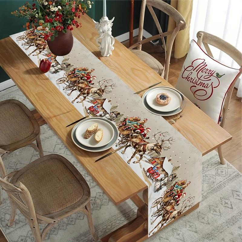 Christmas Nativity Table Runner Christmas Decorations For Home 2026 Navidad Natal Xmas Table Decor Gifts New Year Tablecloth
