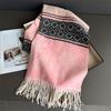 Neck Warmer Scarf For Women Men Winter Thickened Tassel Pashmina Shawl Faux Cashmere Warps Autumn Elegant Ladies Blanket