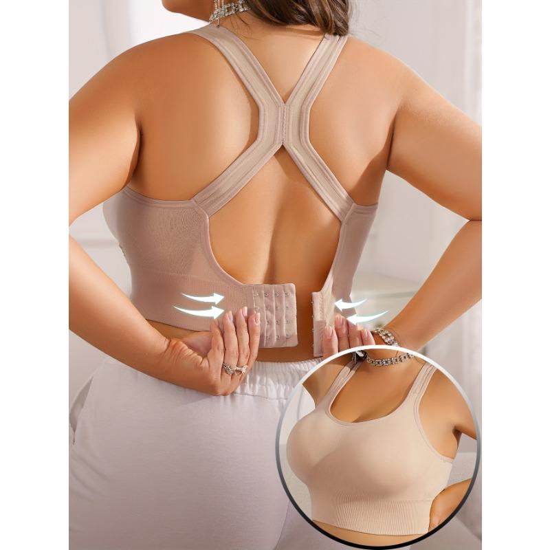 Women Plus Size Wireless Shockproof Sports Bra For Running Workout