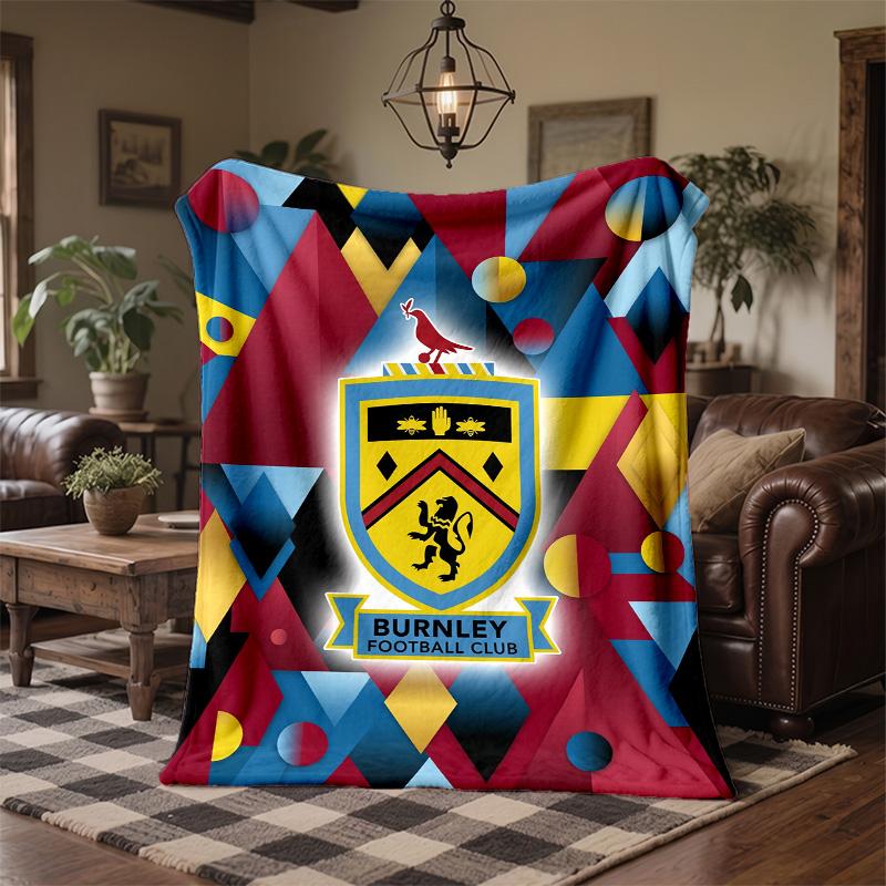 Burnley Football Print Flannel Blanket Soft Warm Sofa Bed Throw Blanket For Home Office Bedroom