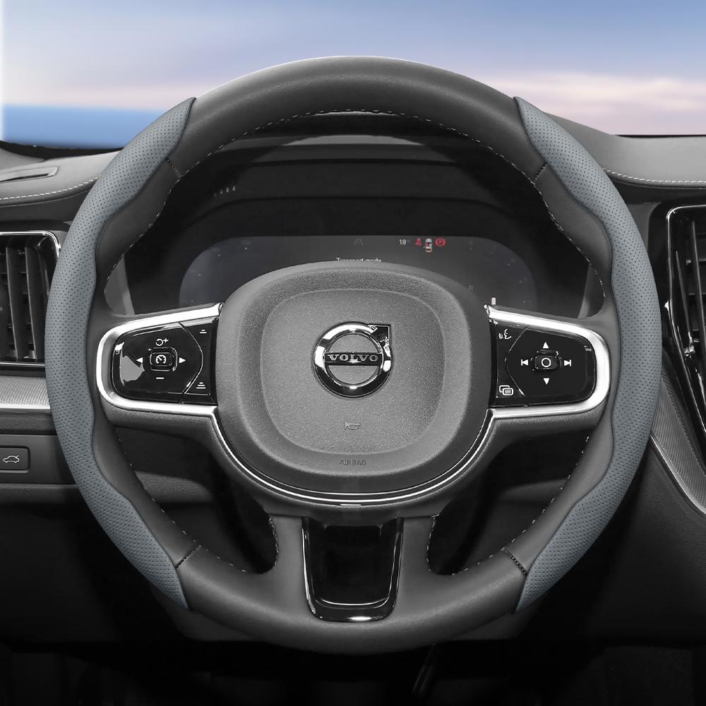 Suitable for Volvo Breathable Holes Leather Steering Wheel Cover Segmented Quick Release Design Non-Slip Durable V40 V70 S60 C30 S40 