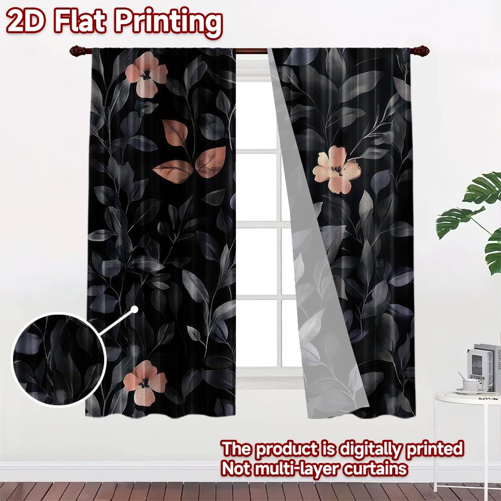2D flat Photography Backdrop Background cloth Dark Floral Leaves 100% Polyester Festive Holiday Perfect for Suitable for