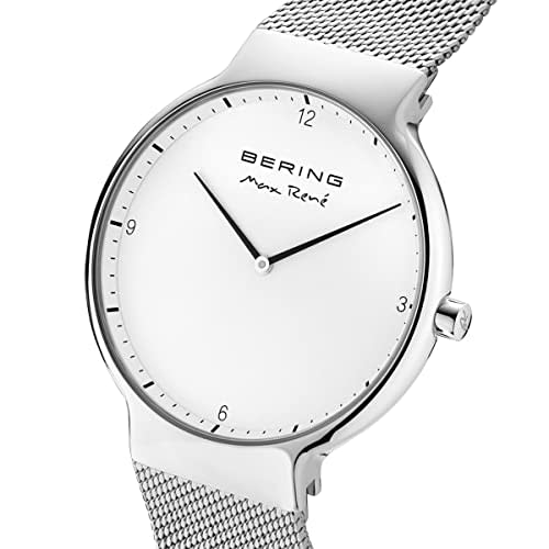 BERING Men's Analog Quartz Watch, Max Lune Collection, Stainless Steel Strap & Sapphire Crystal (15540-004), Officially Imported, 3-Year Internal Warr