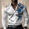 Men's High-end Rose Shirt, Casual and Comfortable Button Long-sleeved Shirt, Fashionable Four-season Shirt, Plus-size Design Shi