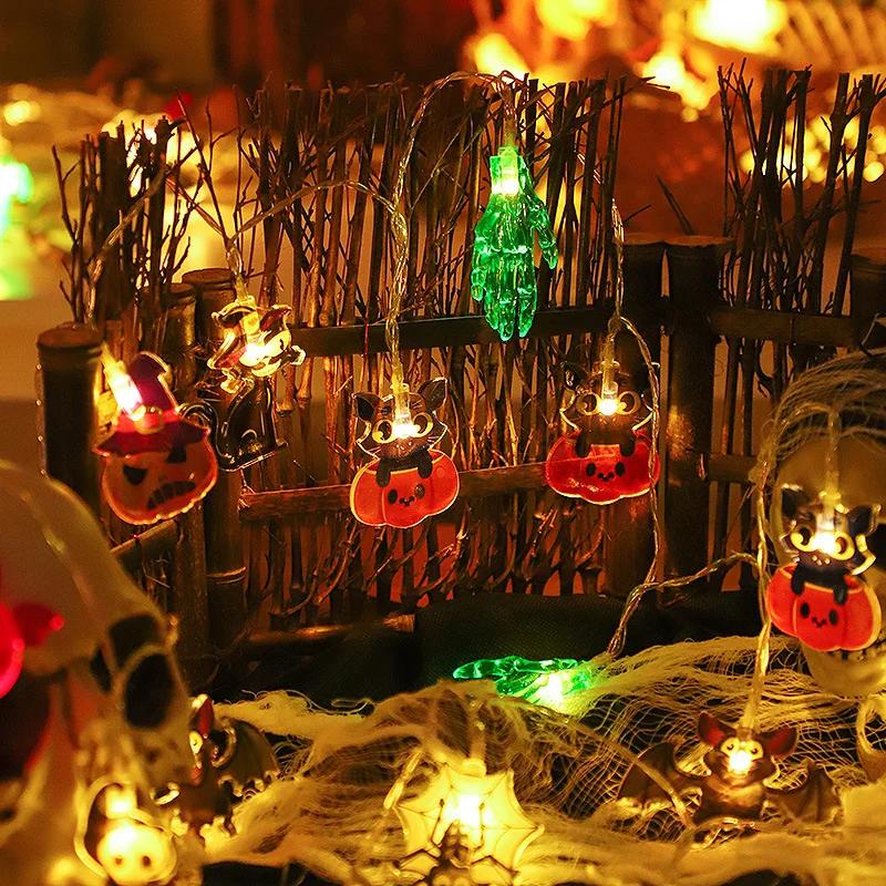 2025 Halloween Lantern String Scene Layout LED Pumpkin Lantern String Outdoor Festival Decoration LED Halloween Lantern String