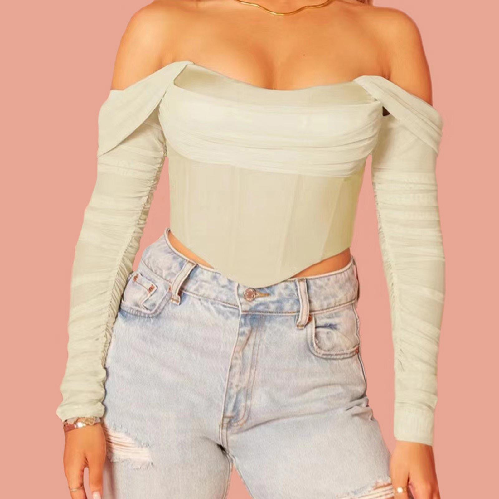 

Long Sleeve Shirts For Women Cute Tops Christmas Prints Tees Blouses Casual Plus Size Basic Tops Pullover XS бежевий