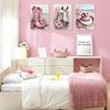 Chic Cowgirl Canvas Wall Art Set - Pink Floral, Boots & Hat Design - Trendy Preppy Decor for Girls' Bedroom or Dorm
