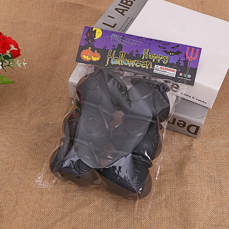 6pcs Mini Portable Black Orange Halloween Pumpkin Bucket Kids Trick or Treat Candy Bucket Holder Bag for Halloween Party Props