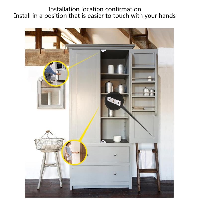 Invisible Magnetic Door Catch Rebound Self-locking for Latch Handle-free Cabinet Push for Latch Double open Door Stopper