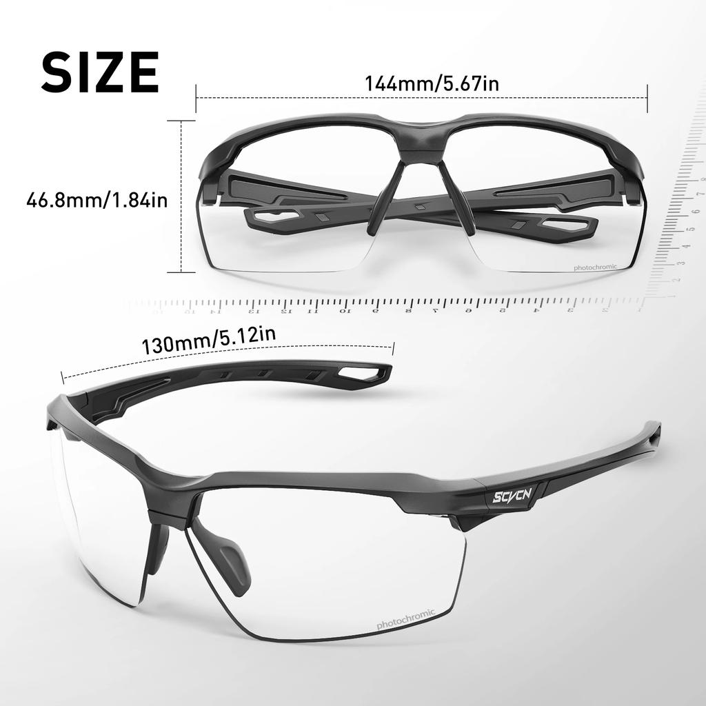 SCVCN Cycling Red Blue Photochromic Glasses Outdoor Sports Running Men's Sunglasses Road MTB Bicycle Goggles Women Bike Eyewear