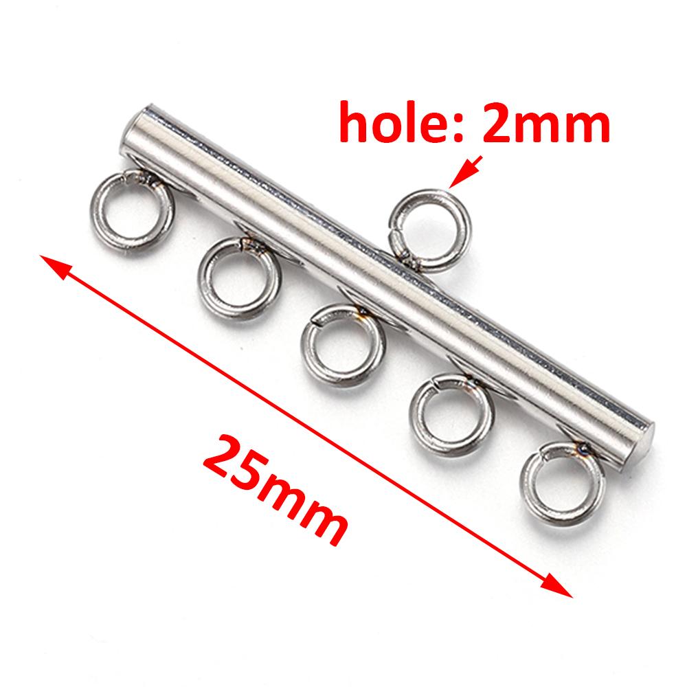 20pcs Stainless Steel Necklace Bracelet Layer Clasps Pendant Bail Connector Drop DIY Connectors For Jewelry Making Supplies